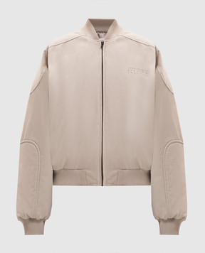 Maison Margiela MM6 Beige bomber jacket with embroidered emblem S52AM0369M36019