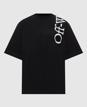 Off-White Black T-shirt with contrast logo 44MAA120F26J010