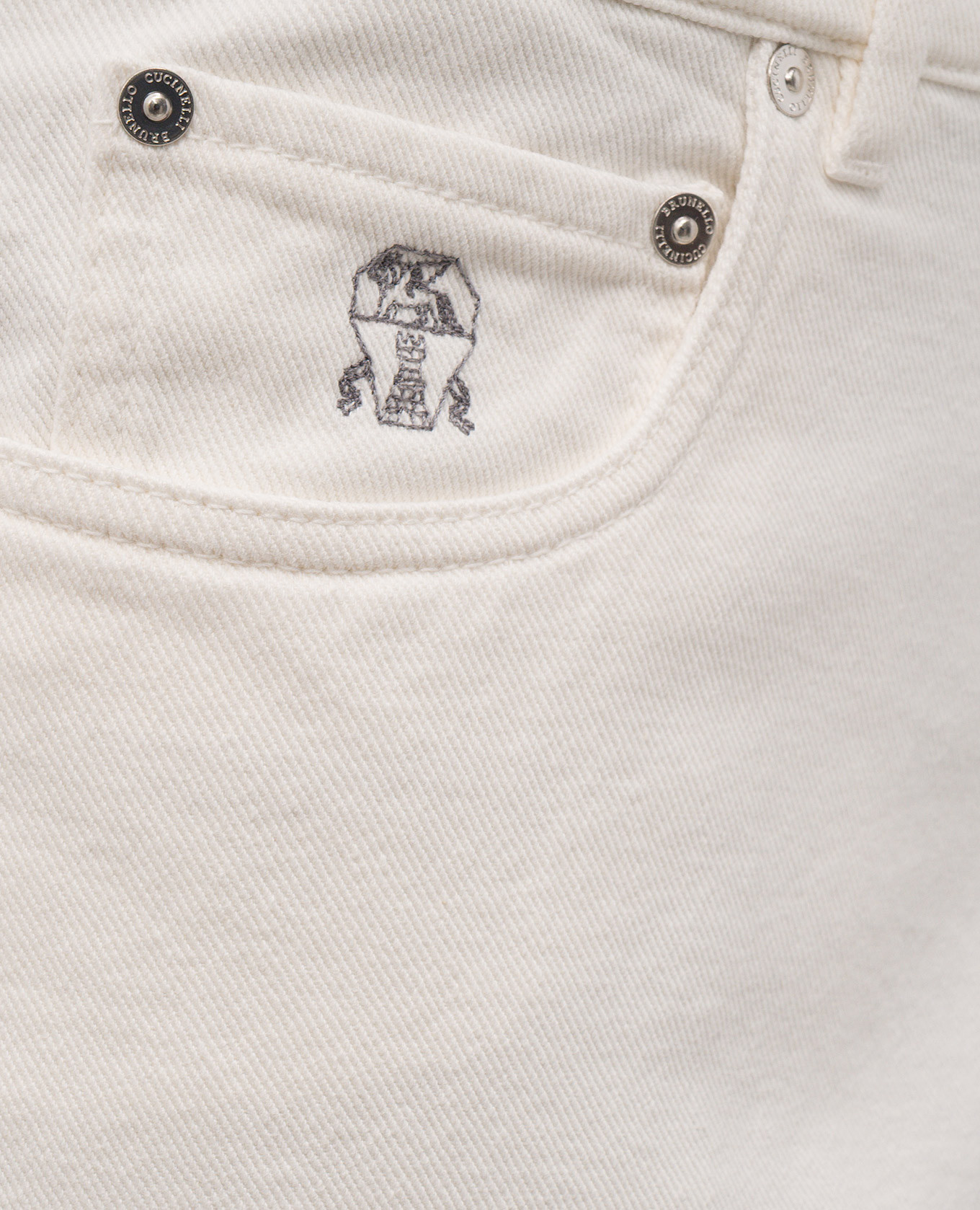 

White jeans with logo Brunello Cucinelli