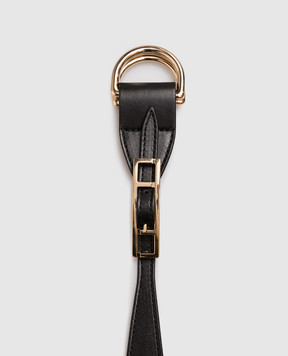 Fabiana Filippi Black leather scarf handle AAD276A933M072
