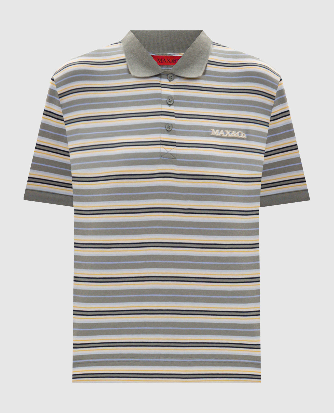 MANDARE striped khaki polo shirt