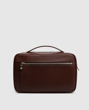 Brunello Cucinelli Brown leather vanity case MWZNBU441