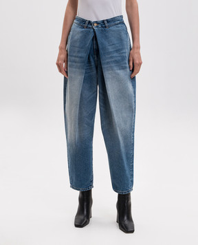 Balmain Blue jeans with a worn effect HF1MH060DG26