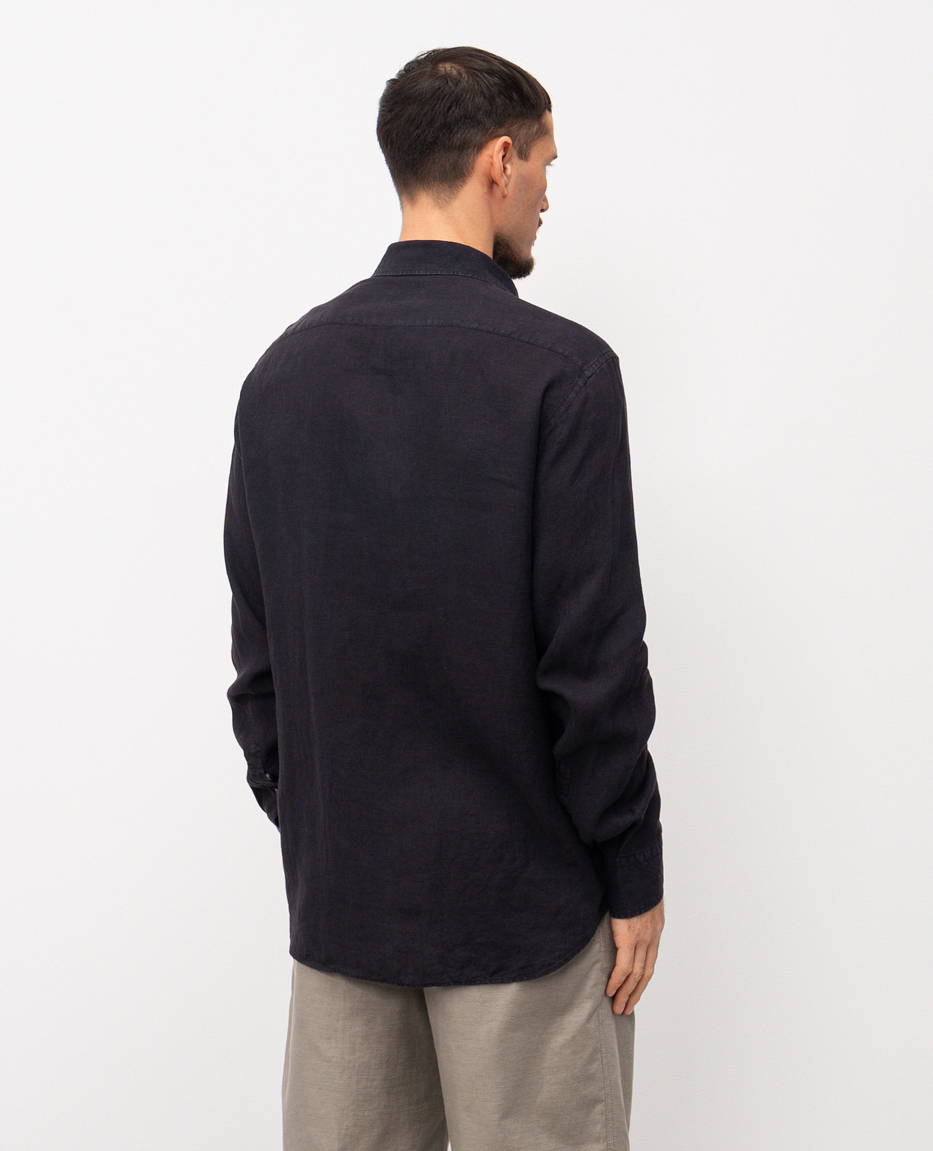 Black linen shirt Stefano Ricci 4