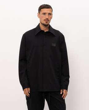 Dolce&Gabbana Black shirt-style jacket with logo patch G5LQ3TGK305