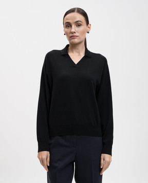 Peserico Black wool pullover with polo collar S99426F1809770