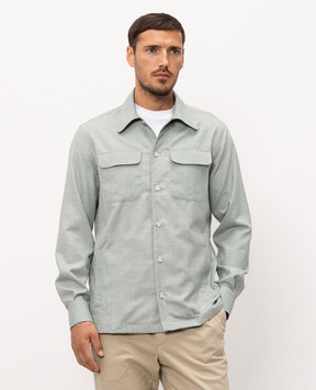 Pini Parma Green shirt made of wool, silk and linen OVERSHGREE
