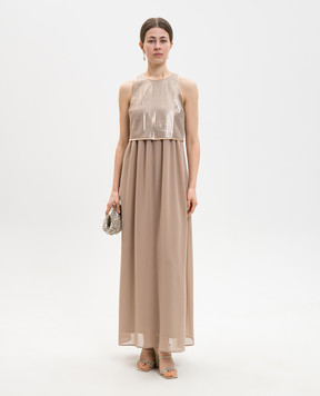 Peserico Beige dress with double-layered silk A0200806814