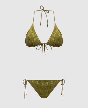 Venuja Green MALIBU swimsuit with crystals BI005A