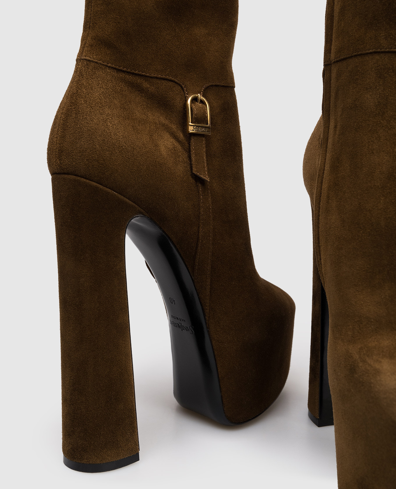 Brown suede ankle boots NICO Saint Laurent 5