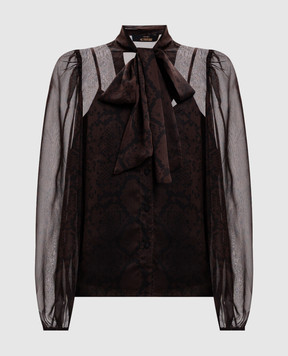 Twinset Brown python print blouse 262AP2210