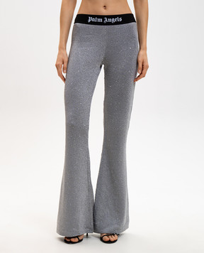 Palm Angels Gray flared pants Soiree with sequins PWHG021G23KNI001