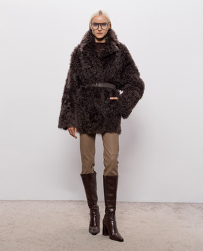 Babe Pay Pls Brown double-sided sheepskin coat 2421TIGRADOCAPPUCCINO
