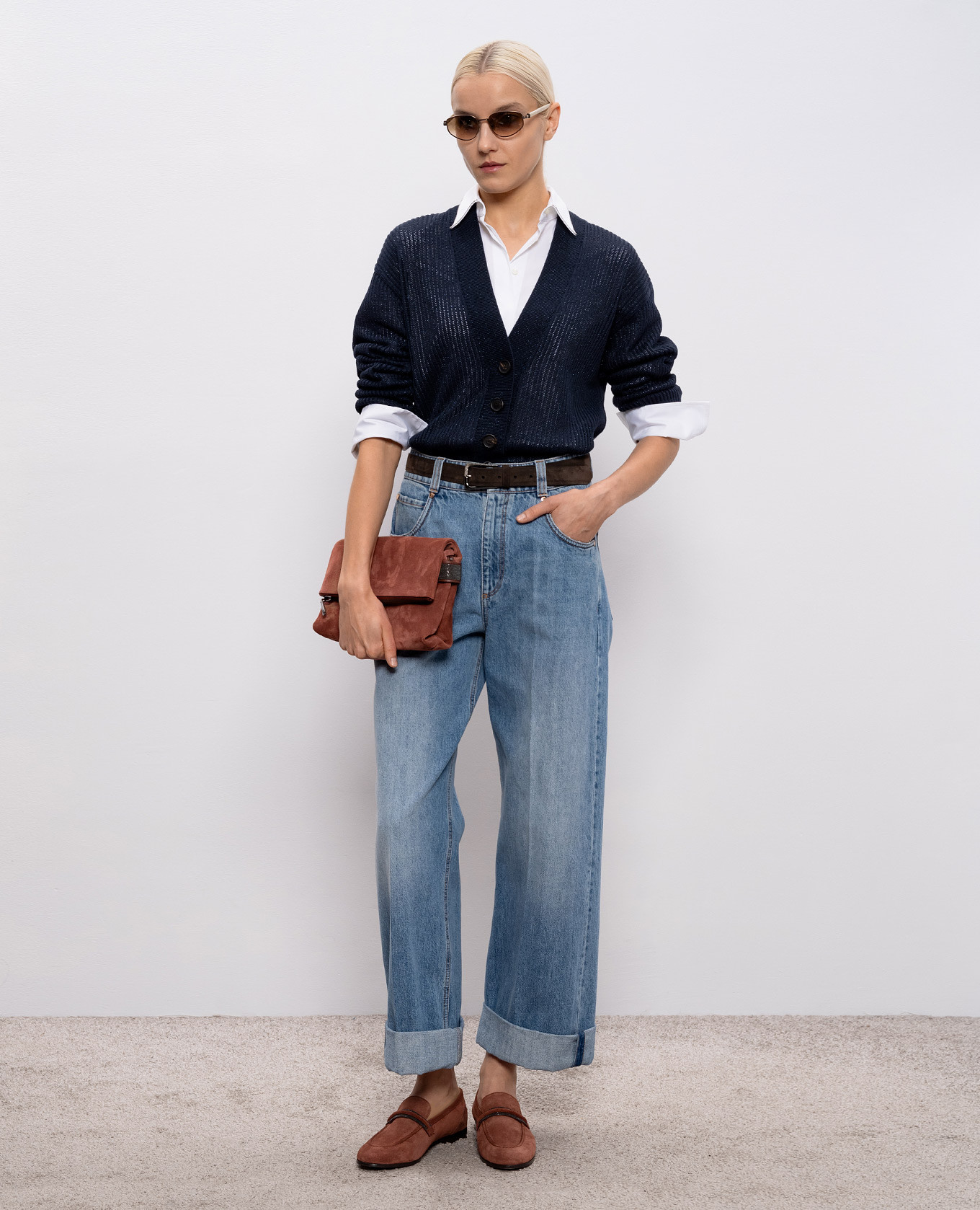 Blue jeans with a worn effect Brunello Cucinelli 2
