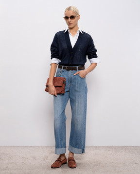 Brunello Cucinelli Blue jeans with a worn effect MA095P4005