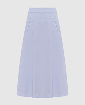 Peserico Blue midi skirt with monil chain P0553801979