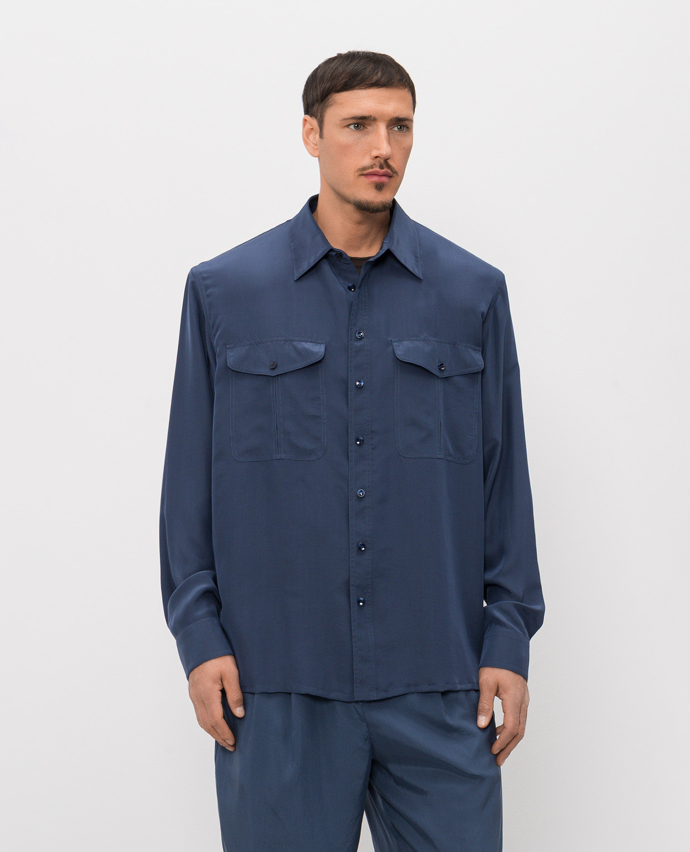 Blue shirt with silk Saint Laurent 3