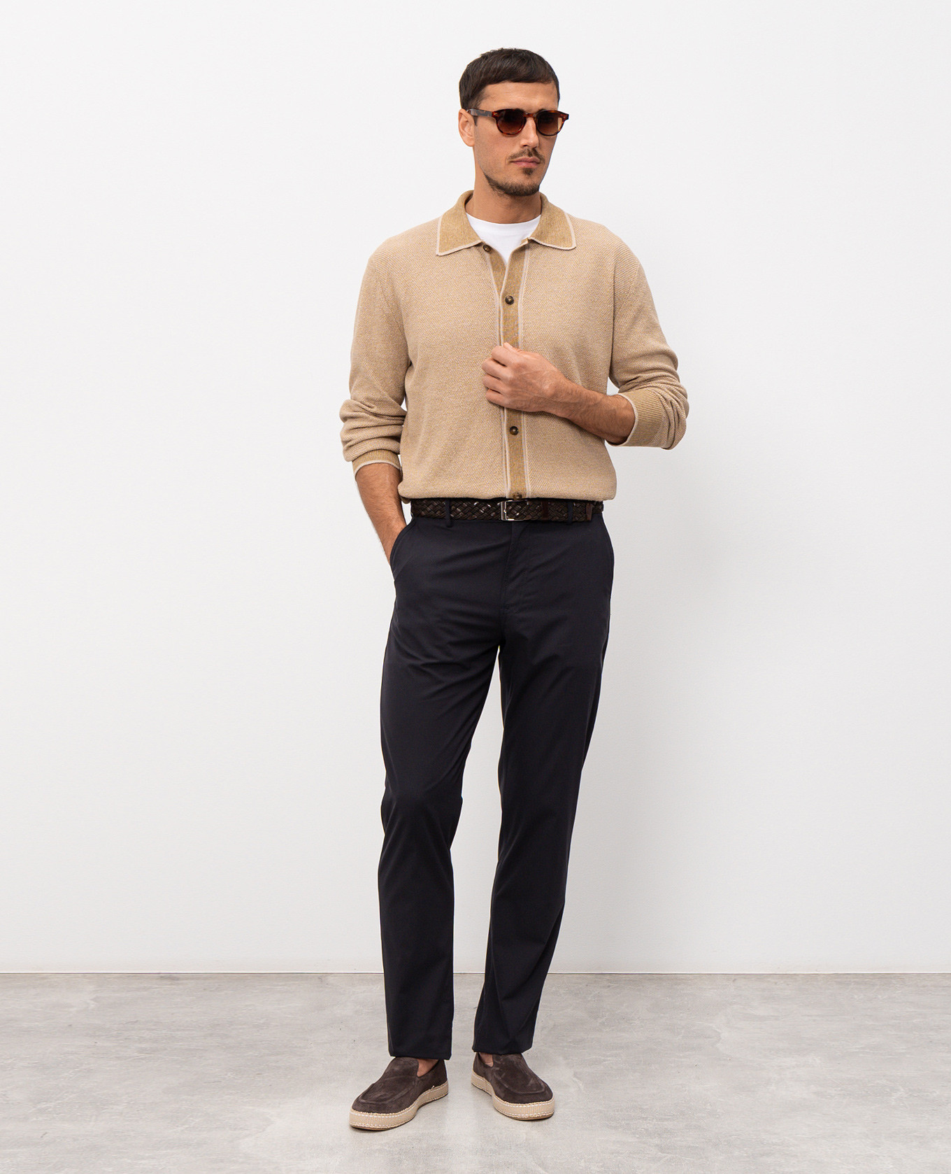 

Beige cardigan with linen and silk Canali