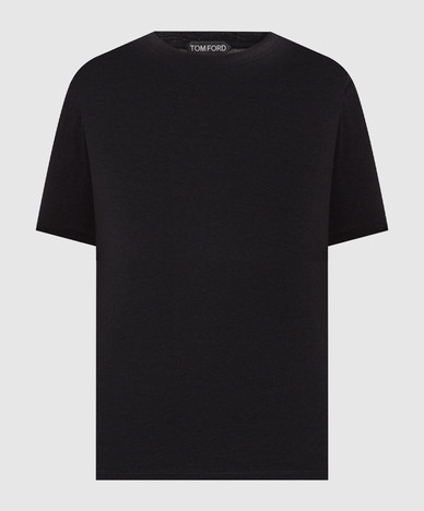 Black T-shirt with monogram embroidery