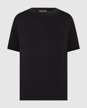 Tom Ford Black T-shirt with monogram embroidery JCS004JMT012