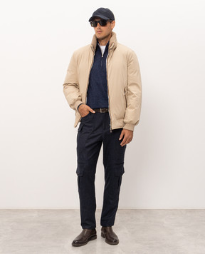Brunello Cucinelli Blue melange cashmere, silk and linen jumper MSY00124
