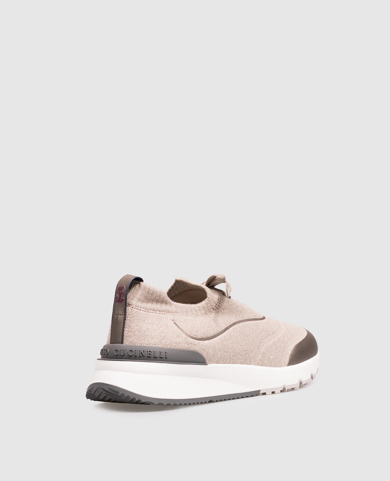Beige sneakers with textured logo Brunello Cucinelli 3