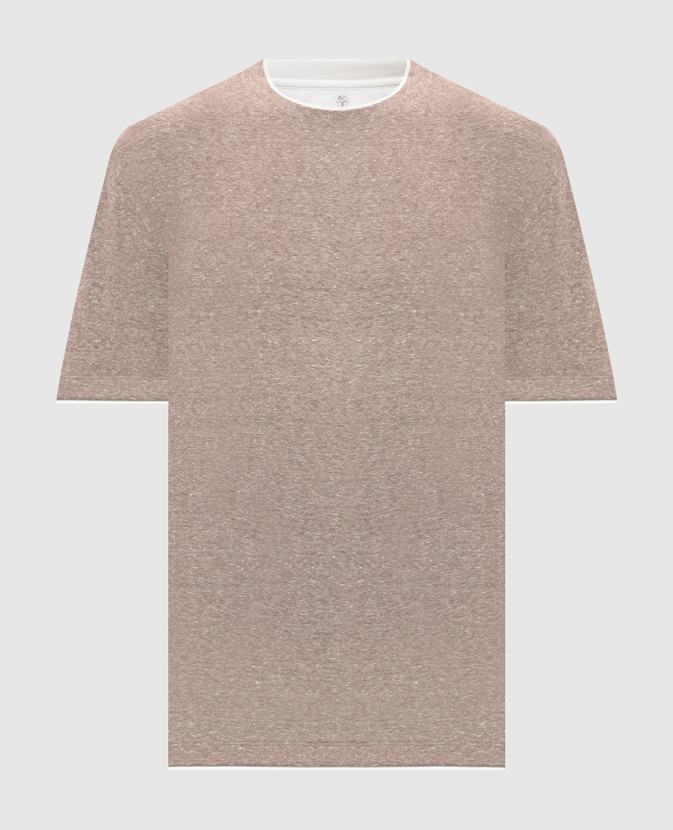 Beige melange linen T-shirt