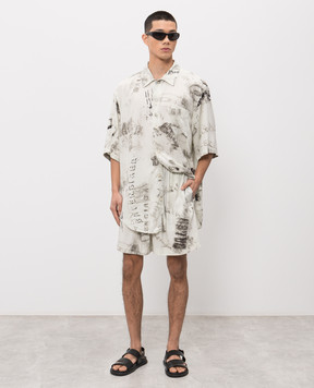 Balenciaga Ivory shorts with logo print 850715TTL78