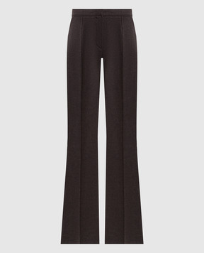 Kiton Brown wool and cashmere flared pants D60102K0105I