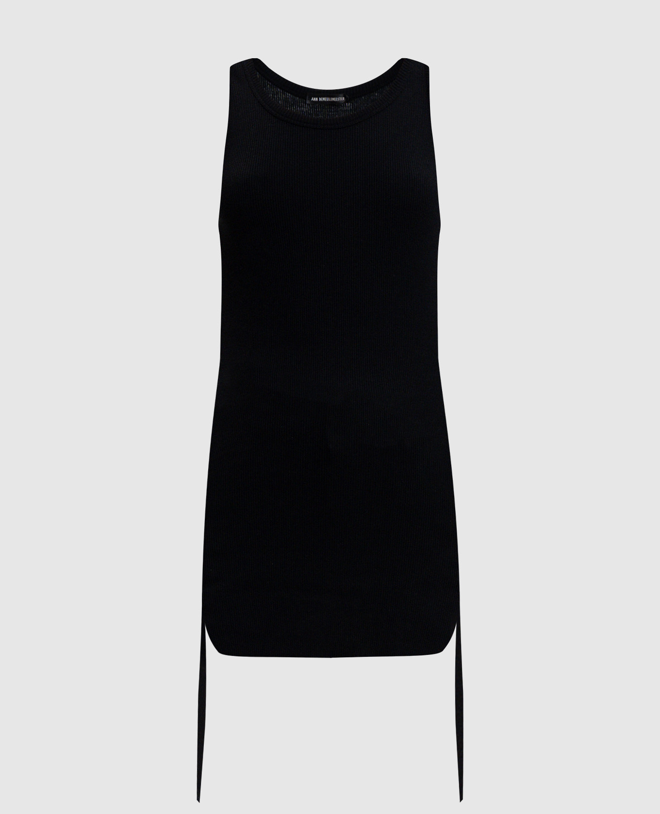 

Mara black ribbed top Ann Demeulemeester