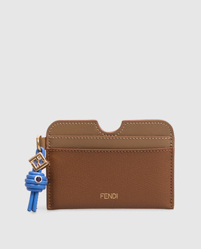 Fendi Brown leather cardholder FF Diamonds 8M0562B141