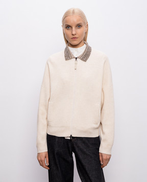 Brunello Cucinelli Beige cardigan made of wool, cashmere and silk M16232406