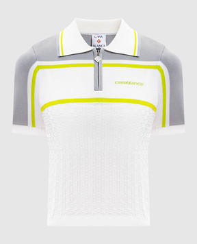 Casablanca White polo shirt with embroidered logo WSP26KW124701