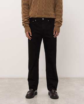 Ami Paris Black jeans with logo patch HTR001DE0131