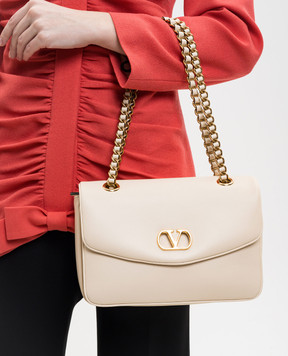 Valentino Djuna beige leather messenger bag 8W0B0T57AIR