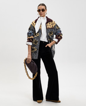 La DoubleJ Black velvet flared pants TRO0140VEL011SOLID