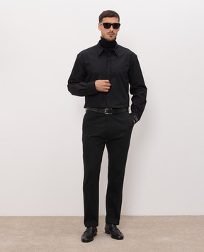 Balmain Black shirt with logo patch HH1HS555CG72