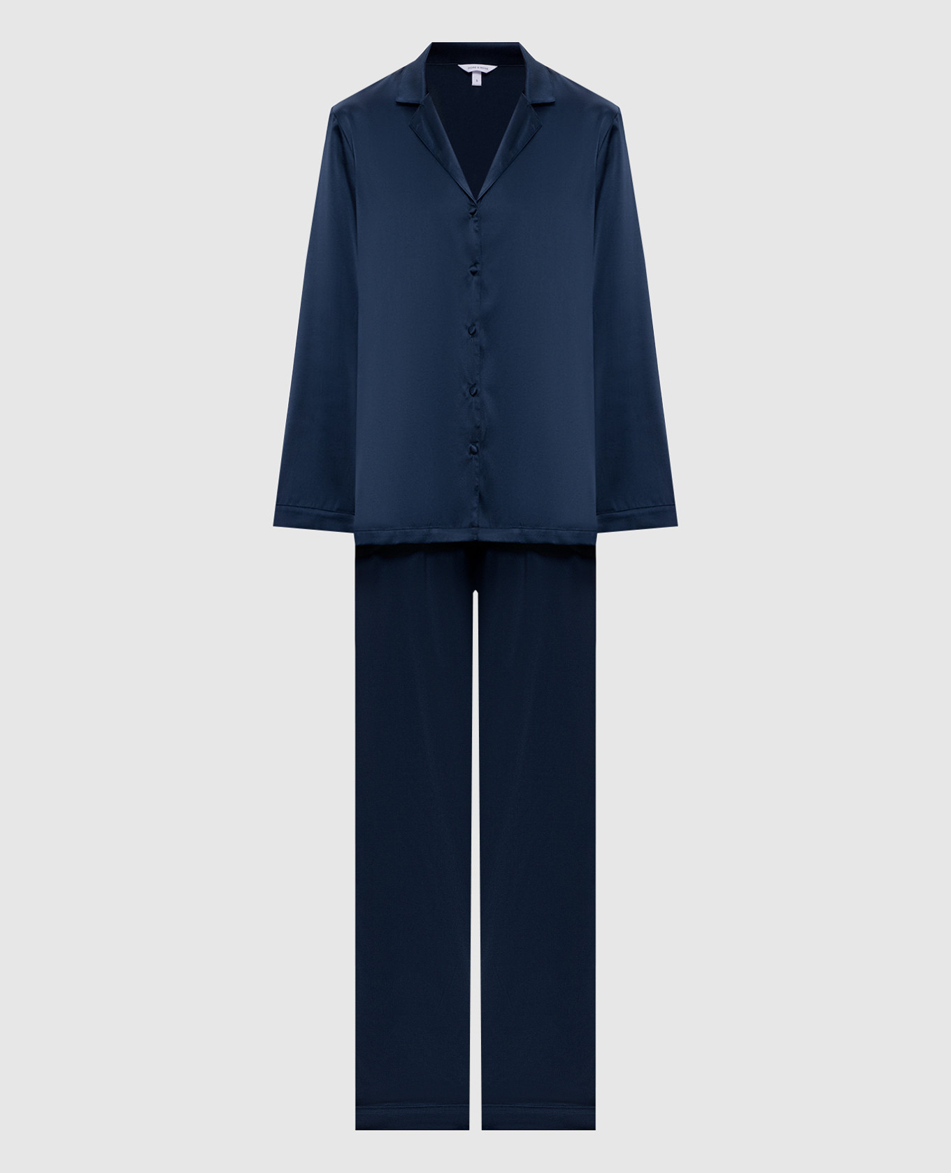 Blue silk pajamas