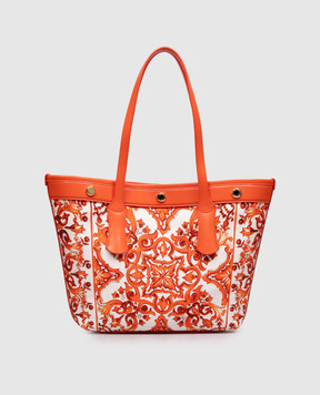 Dolce&Gabbana Atene orange printed tote bag BB7828AN220
