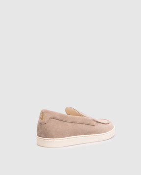 Brunello Cucinelli Beige suede slip-ons MZUHVSP335