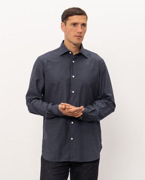 Enrico Mandelli Blue patterned shirt 0SPORT5885