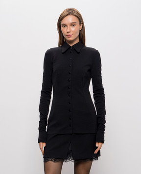 Dolce&Gabbana Black shirt with wool F7CH2TFUGVS