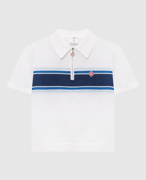 Casablanca White openwork polo with wool WSS26KW126201