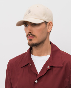 Brunello Cucinelli Beige cap with embroidered emblem M252D9850