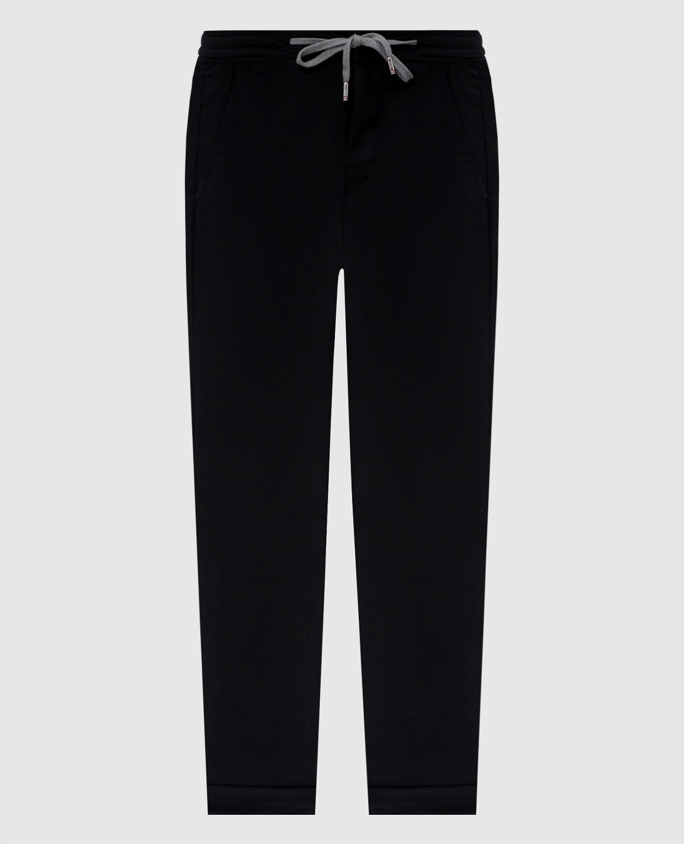 Black wool and cashmere pants