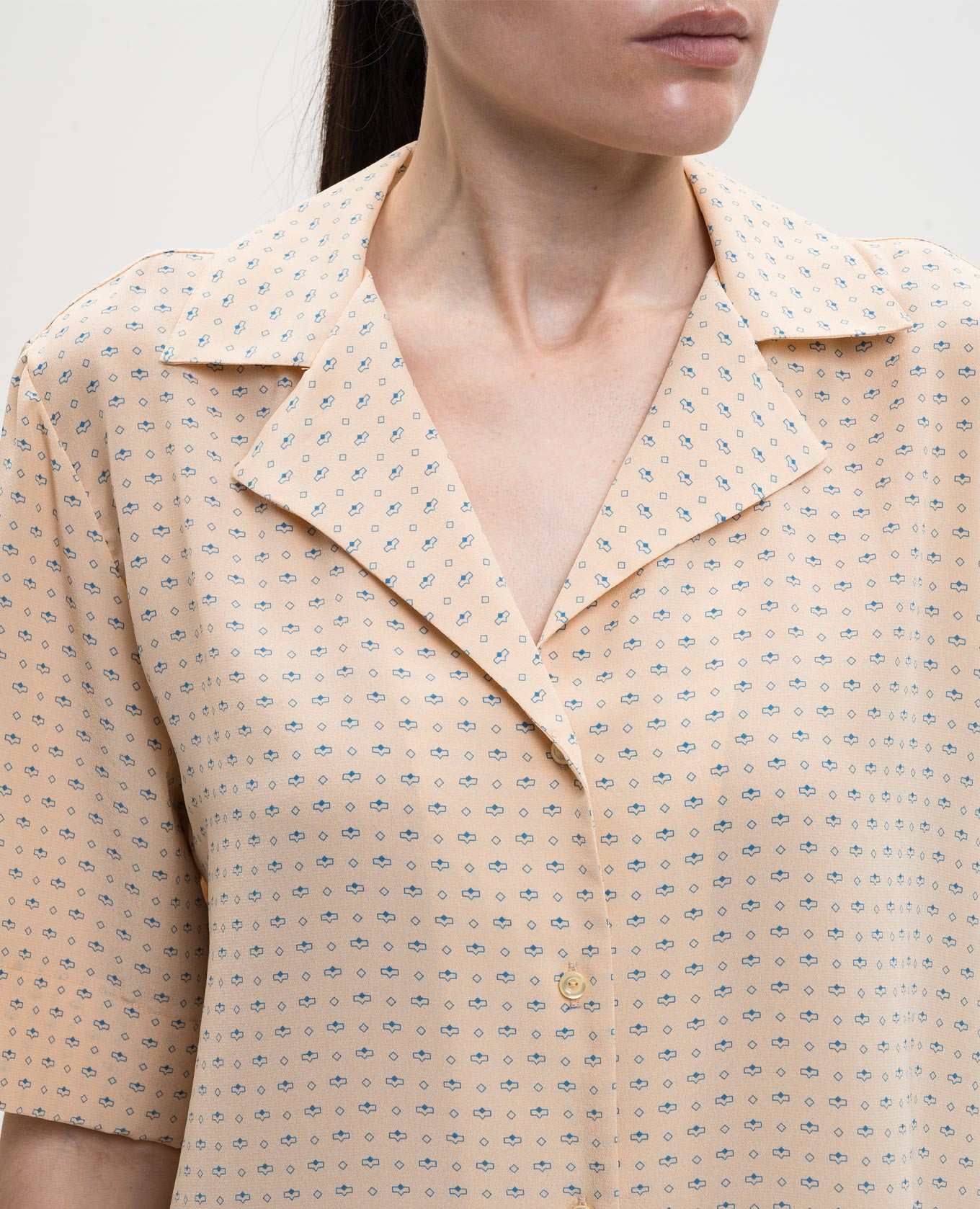 

Beige printed silk blouse Ermanno Scervino