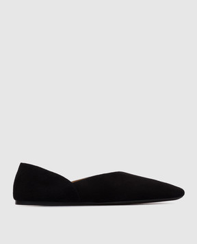 Khaite Jane black leather ballet flats F40581051