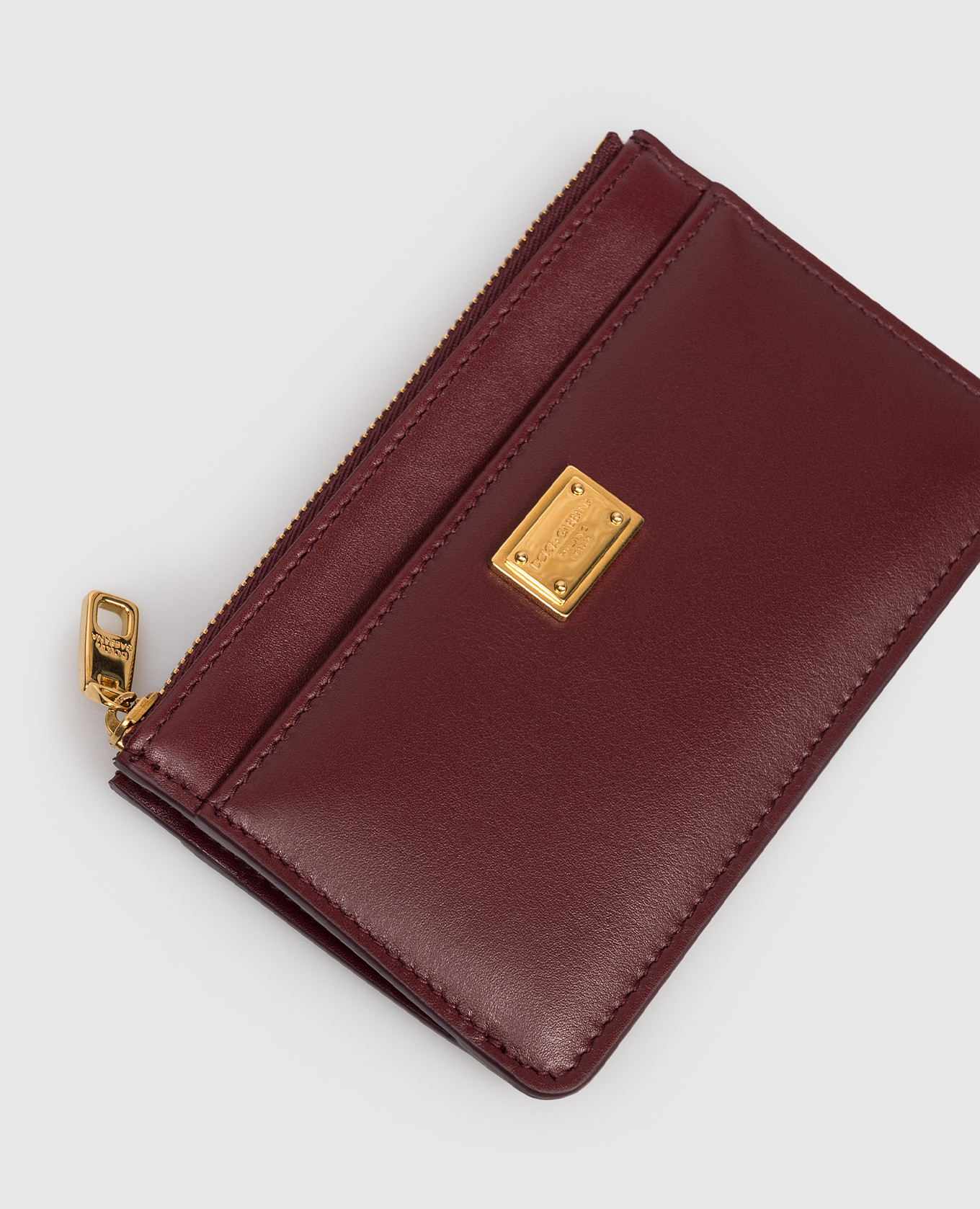 Burgundy leather cardholder with logo Dolce&Gabbana 3