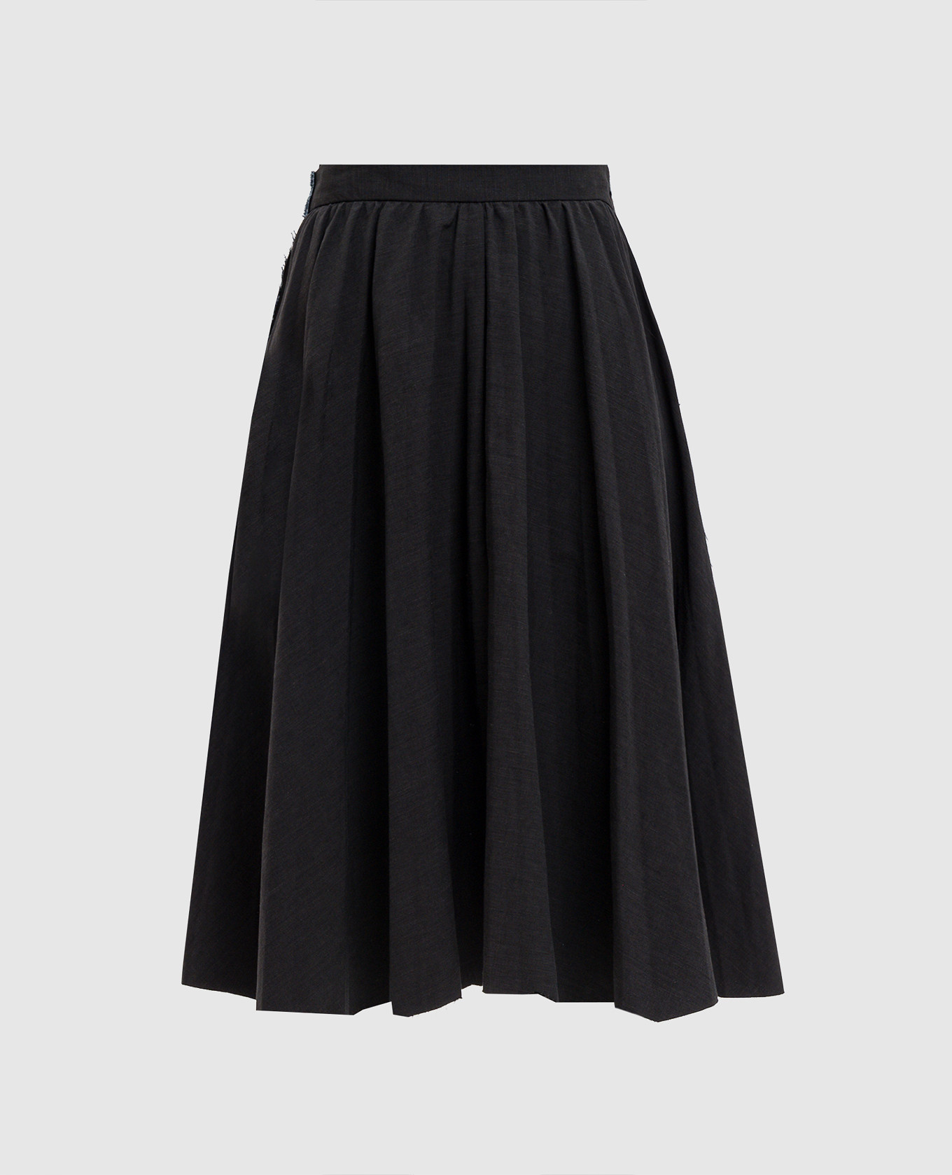 

Midi linen combination skirt Balenciaga, Black