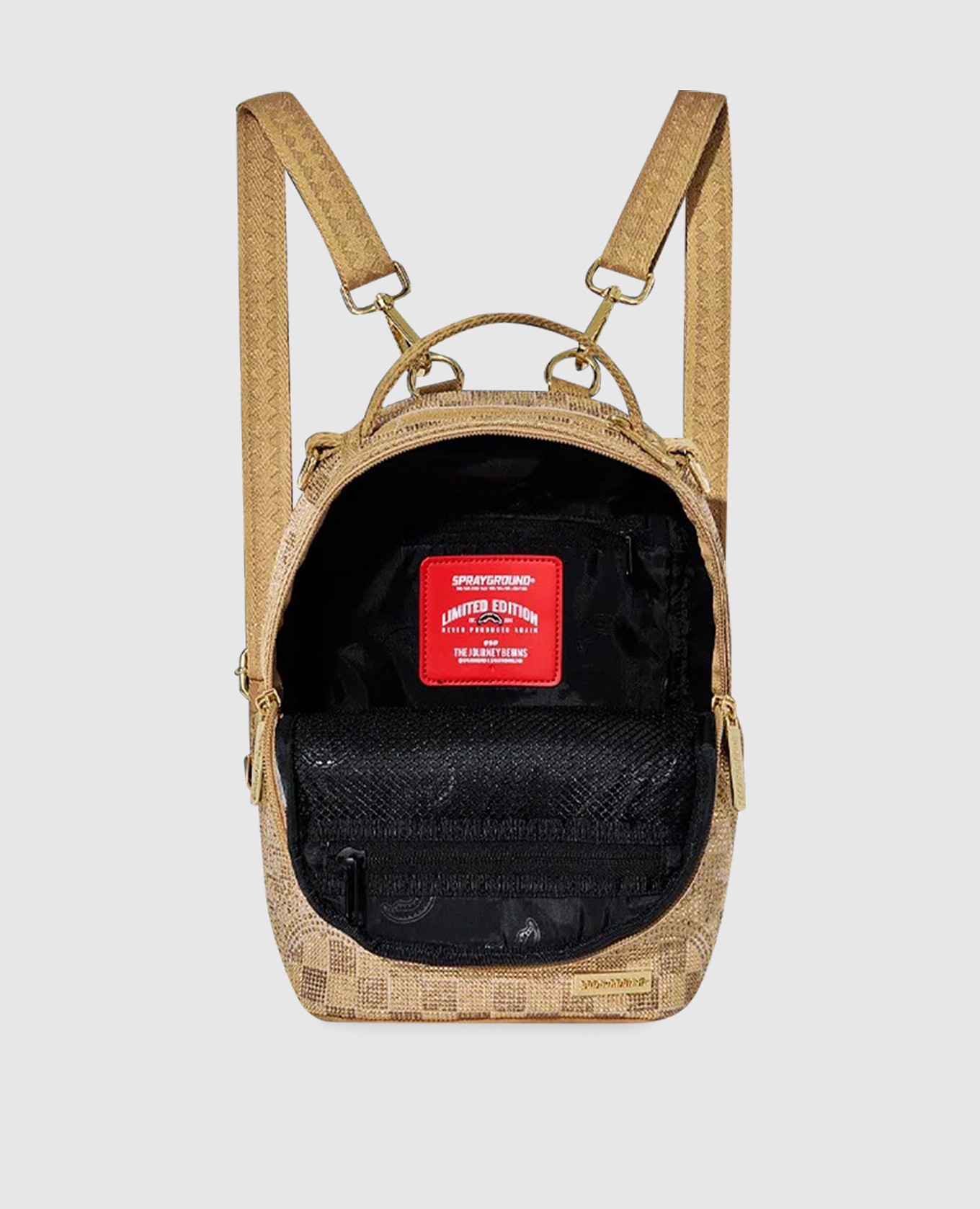 Children's brown backpack TRINITY 24K MINI with crystals Sprayground 4